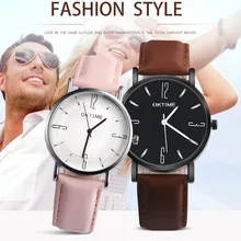 New Lovers Watch Men Woemn Clock Fashion Simple Quartz Watch Couple Retro Design Leather Band Analog Alloy Wristwatches Relogio