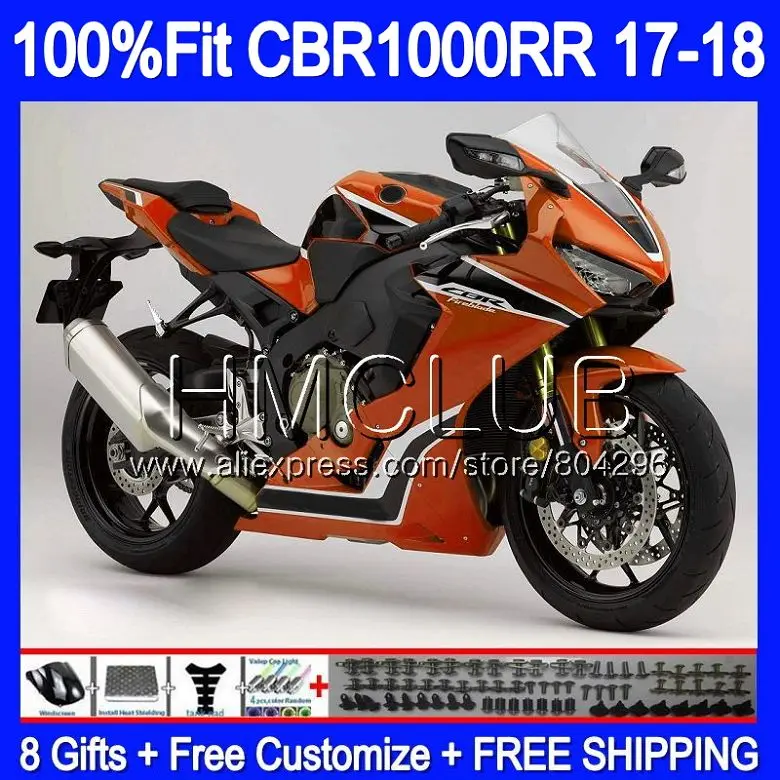 

Injection Body+Tank For HONDA CBR-1000 CBR1000RR 17 18 115HM.15 CBR1000 RR CBR 1000 RR CBR 1000RR Orange black 2017 2018 Fairing