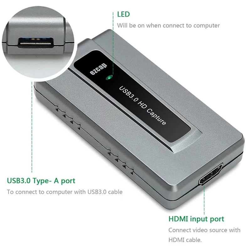 USB3.0 HDMI Game Capture Card HD1080P Capture Live Video Streaming,Game Record Device for PS4 Xbox One 360 hdmi to usb3.0 card