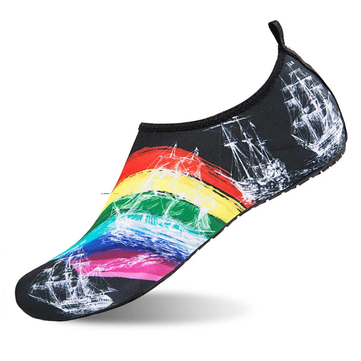 Пляжная обувь для пар, растягивающиеся мужские и женские пляжные туфли, обувь для плавания, большие размеры 36-49, кроссовки для бассейна - Цвет: Черный