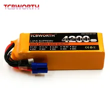 TCBWORTH 6S 22.2V 4200mAh 30C-60C RC Quadrotor LiPo battery For RC Helicopter Drone Airplane Car Boat Li-ion battery