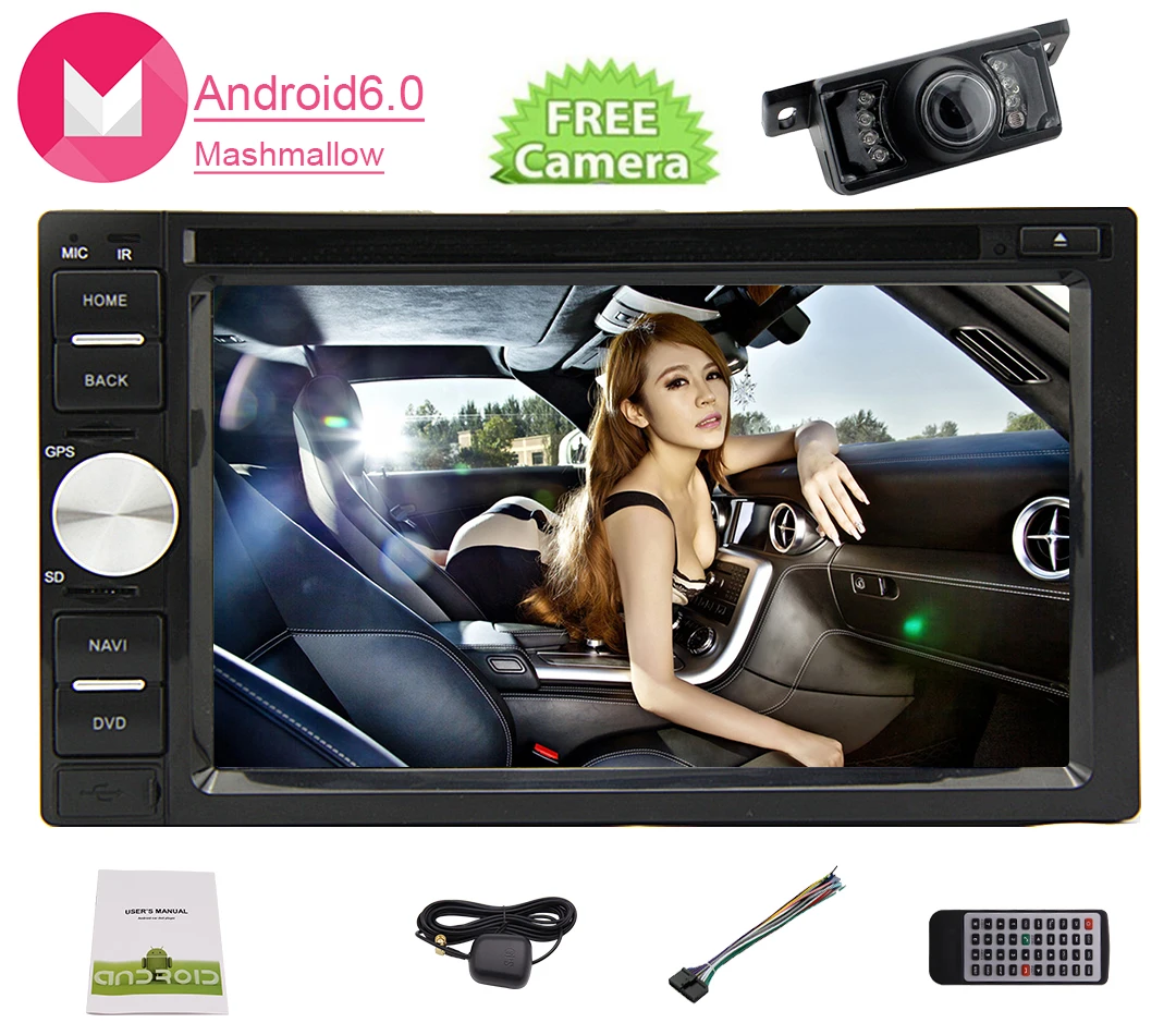 Flash Deal Android6.0 Car Stereo in Dash Double Din Headunit GPS Navigation 3D Map 5point Touch Screen BT SWC/USB/SD/Bulit-in WIFI/3G/4G 2