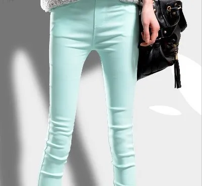 Женские обтягивающие брюки-карандаш, повседневные эластичные брюки размера плюс,, высокое качество, Стрейчевые штаны для бега, женские джеггинсы, джинсы - Цвет: viridis
