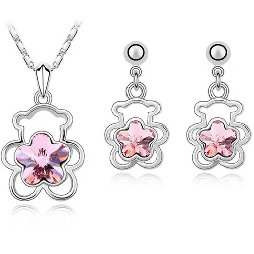 Комплект из колье и серёг с кристаллами|necklace earrings jewelry set|fashion setjewelry sets |