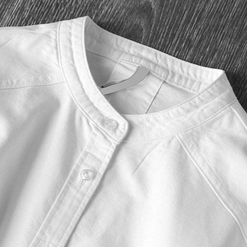 Été Nouveau Outwear Solide Manteau Coton De 2019 White Blanc Bureau Lâche Et À Tops Blouse Femmes Chemises Élégante Longues Manches Dame d5qqTU