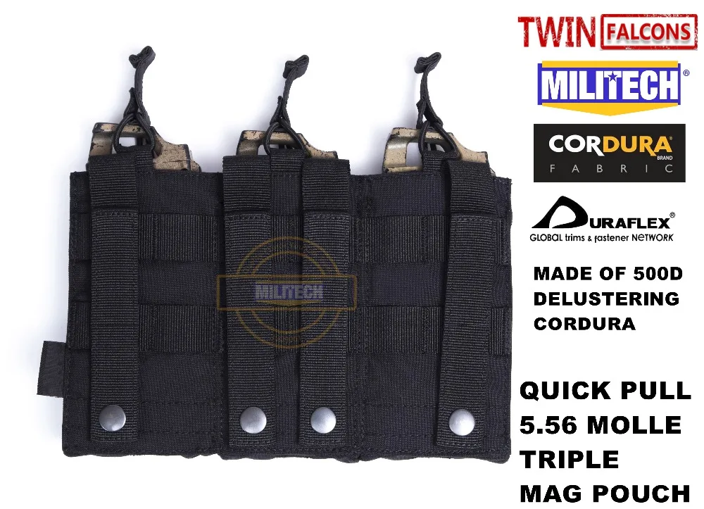 MILITECH TWINFALCONS TW Delustered первый-копье тройной 5,56 Открытый Топ Mag мешочек Военная переноска магазинная сумка Военная Боевая сумка для журналов