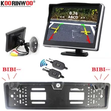 Koorinwoo האיחוד האירופי מספר לוחית רישוי מסגרת Parktronic אלחוטי לרכב חיישני חניה אחורית מצלמה חלון צג מחזיק אין תרגיל(China)