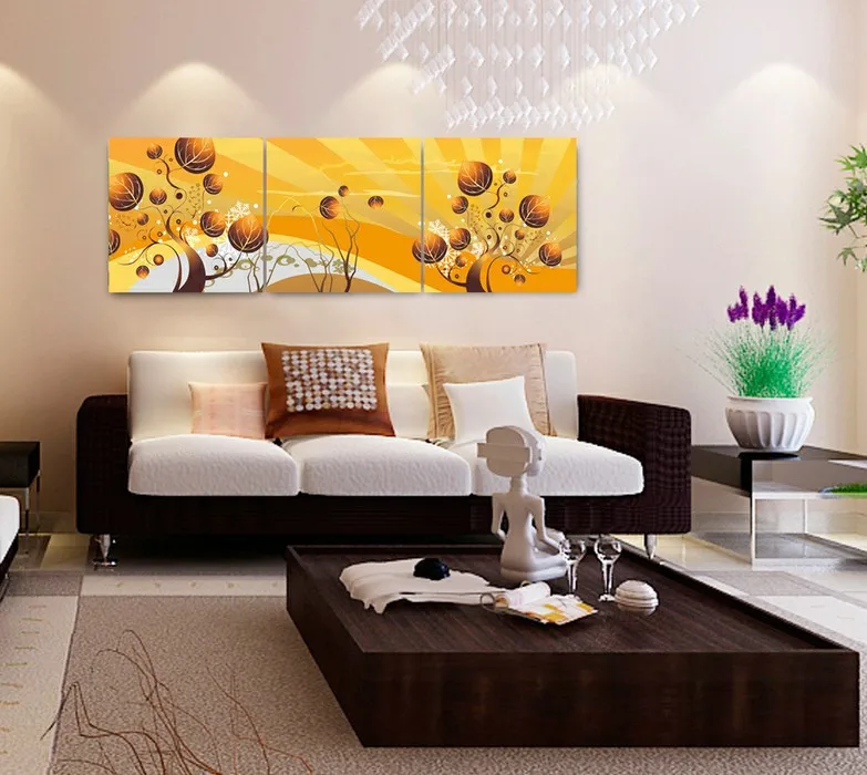 3Panel Wall Decoration Flower Painting Canvas Hanging Picture Art