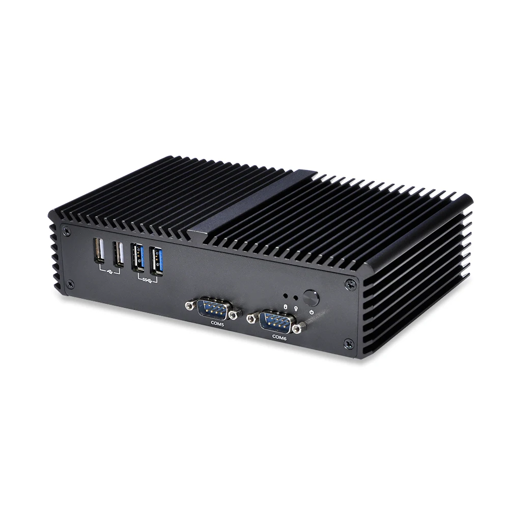 Qotom мини ПК Q301P Q350PY Celeron 2955U/ core i5 3205U двойная Lan 6 * USB RS232/RS485/VGA 15 Вт безвентиляторный POS