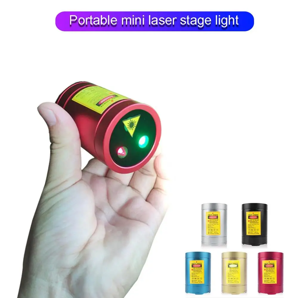 

Portable Mini Green & Red & Blue Laser Stage Light Party Stage Equipment Sound Control Stage Light (5 Colors)