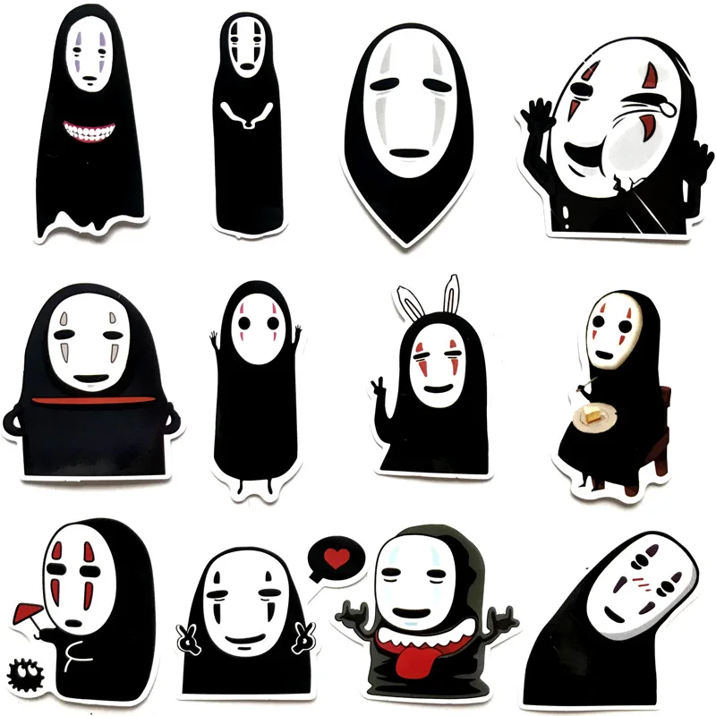 

36pcs PVC Anime Spirited Away No Face Man Stickers Bomb Pack Macbook Pro Air Sticker 2018 New Faceless Man Diary Stickers Set