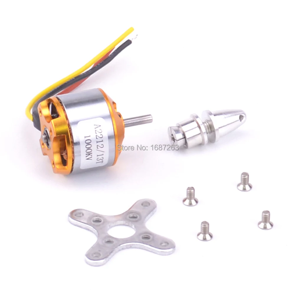 

1Pcs A2212 2212 1000KV 13T / 1400KV 10T Brushless Outrunner Motor W/ Mount For RC Aircraft / KK 4Axis Multi Quad copter UFO