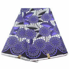 Фиолетовый хлопок гхановый Воск Принт Анкара ткань Африканский настоящий воск Ткань 6 ярдов