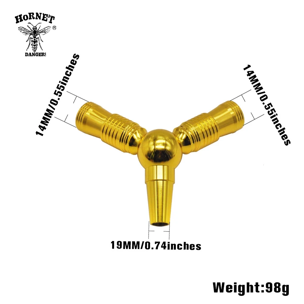 HORNET большой один делит на два алюминиевых адаптер для кальяна втулка для кальяна Кальян chicha Narguile шланг трубы аксессуары