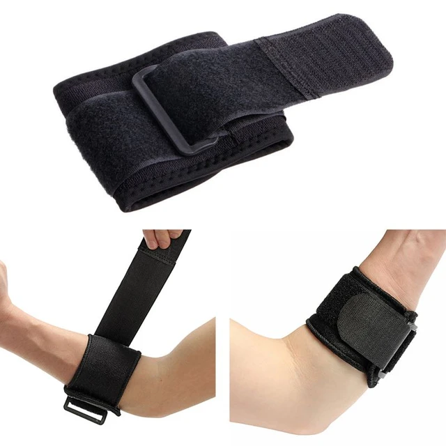 Sangle de soutien réglable noire pour Tennis, équipement de Fitness, coude,  Sport, Golf, anti-douleur, avant