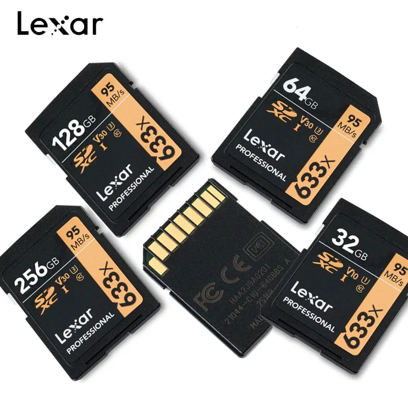 Рекламные 2019 Lexar Professional SD Card 16 GB 32 ГБ, 64 ГБ и 128 ГБ 256G Class10 U1/U3 V10/V30 SDHC/SDXC дропшиппинг карты памяти