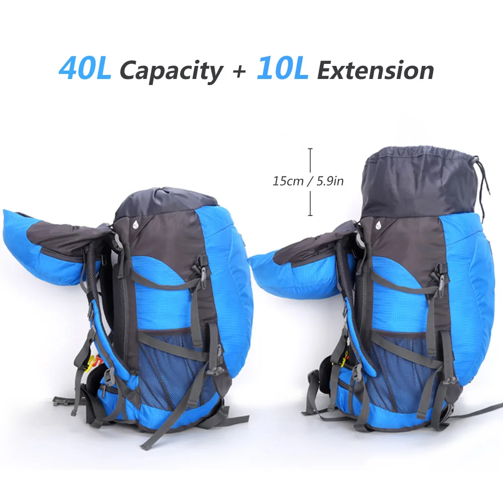 40 + 10L походный рюкзак уличные сумки водонепроницаемый для кемпинга дорожный