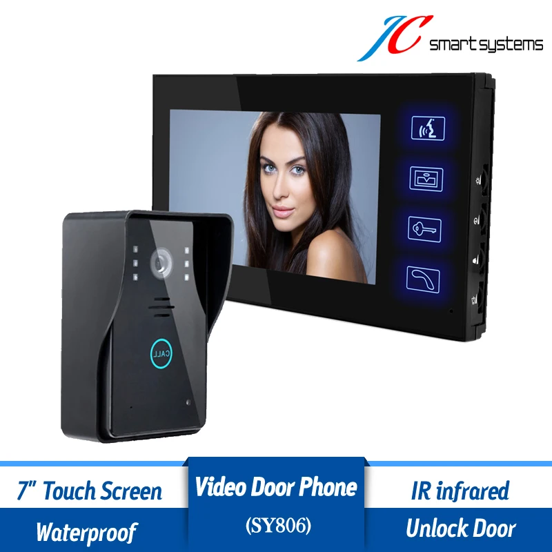 Wired font b Door b font Phone 7 Touch Screen Monitor Hidden Security Intercom font b