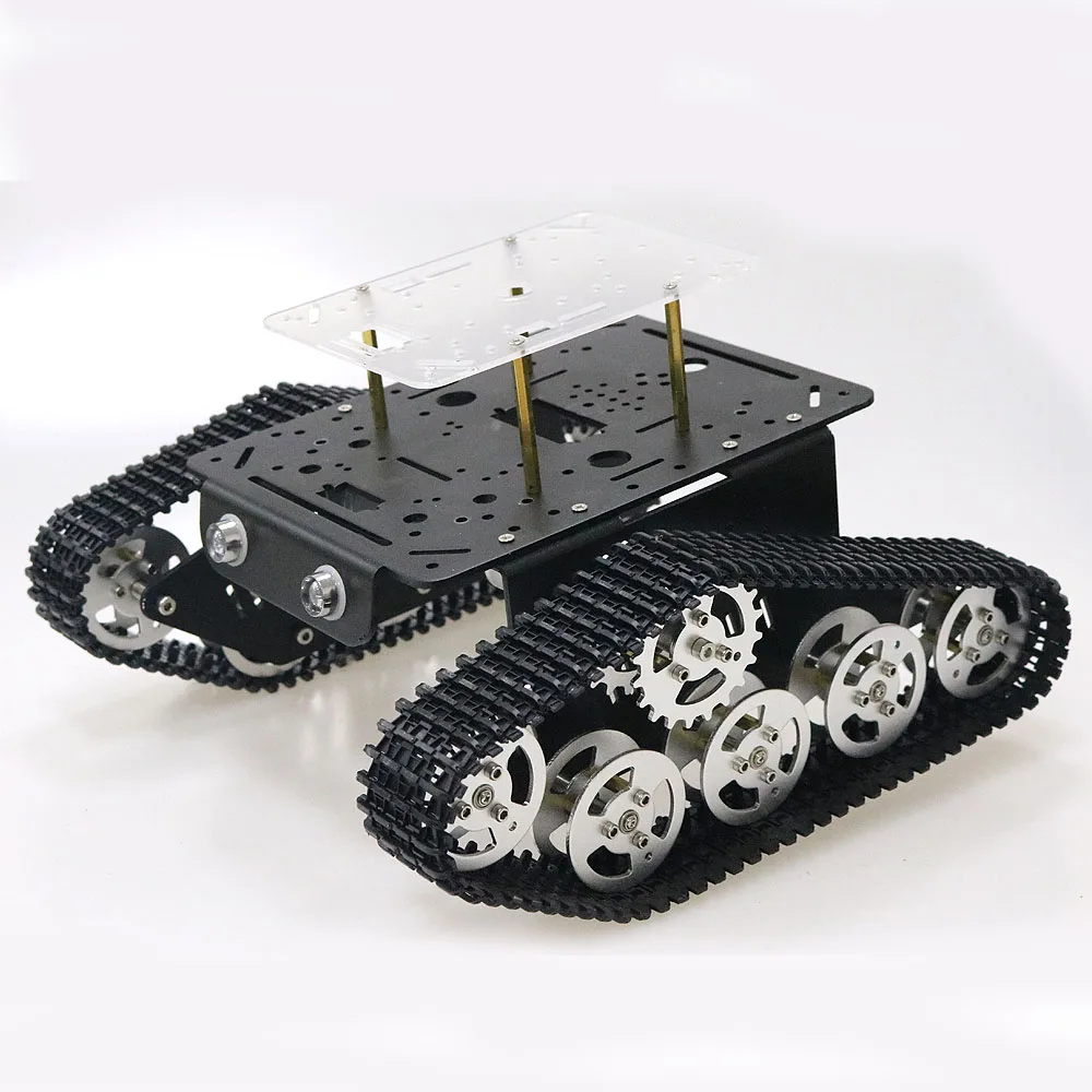 

Robot Tank Car Platform Metal Stainless Steel Chassis Speed Encoder Motor 9V with Crawler for Arduino Raspberry Pi DIY