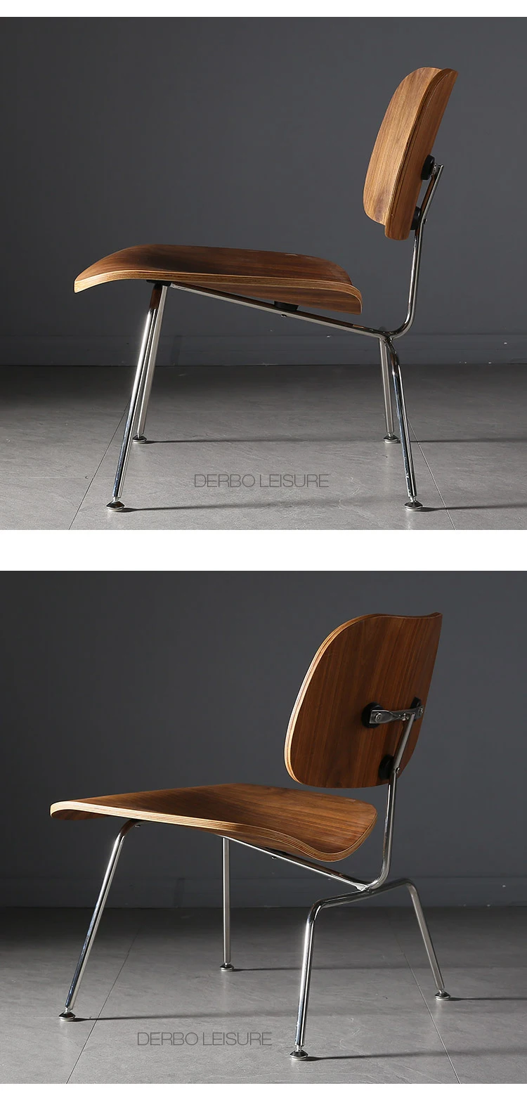 Современный классический дизайн, модное популярное фанера деревянная сиденье из нержавеющей стали для ног, базовое кресло для отдыха, стул для досуга, встречи, 1 шт