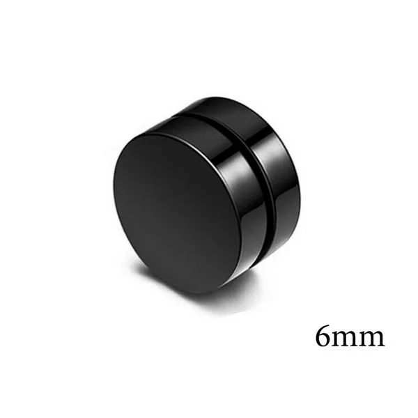 Серьги-клипсы, крутой магнит, нержавеющая сталь, без пирсинга, магнитные уши для мужчин, панк, для женщин, трендовые ювелирные серьги - Окраска металла: Black 6mm