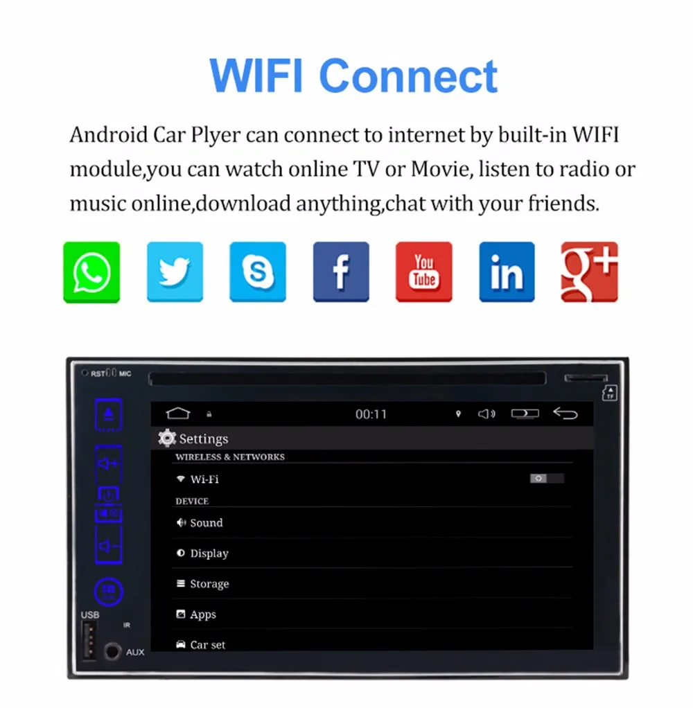 Cheap HD 1024X600 2Din Quad Core 2GB RAM 32GB ROM Android 6.0.1 Car DVD GPS Navigation Player Stereo Radio 2 Din Universal 9