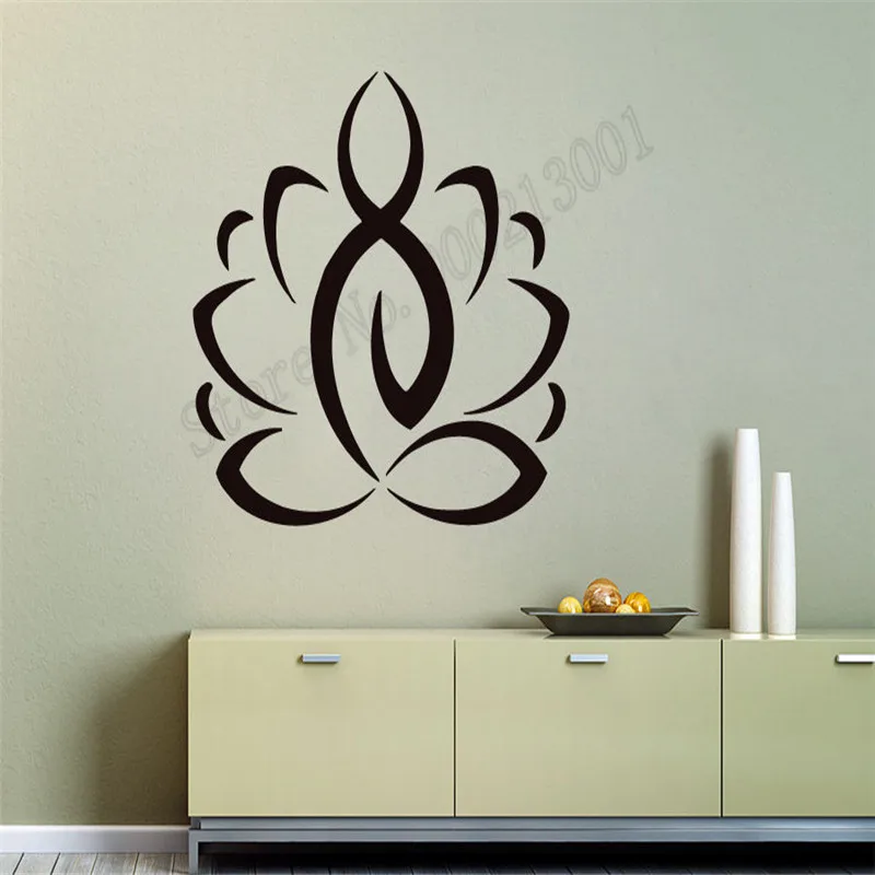 

Wall Decoration Vinyl Art Removeable Sticker Lotus Flowers Decor Boho Buddha Mural Yoga Studio Poster Decal LY589