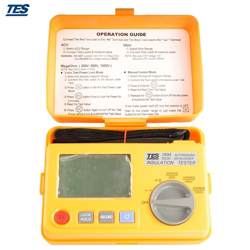 RS-232 Запись Datalogging изоляции тестер TES1604