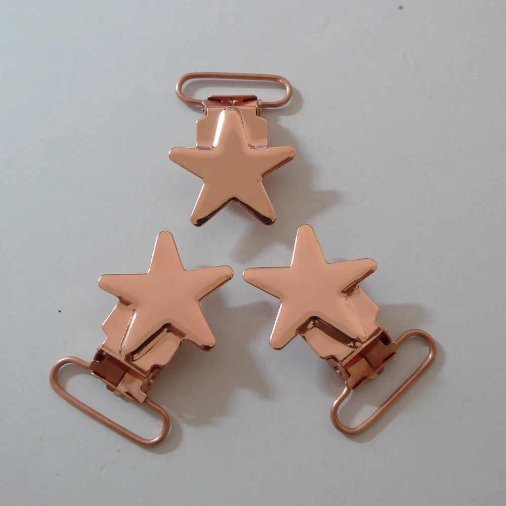 25 шт 1 ''25 мм медный оттенок звезда розового золота в форме соска стойка с зажимами покрытие