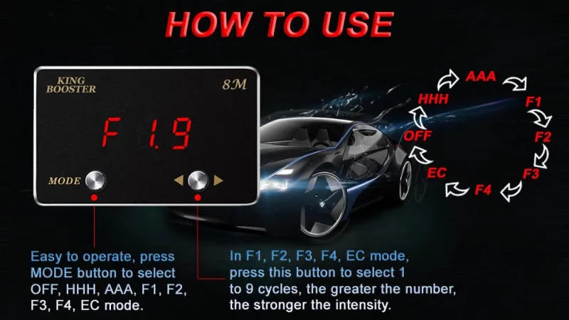 8M all modes operation of car throttle booster