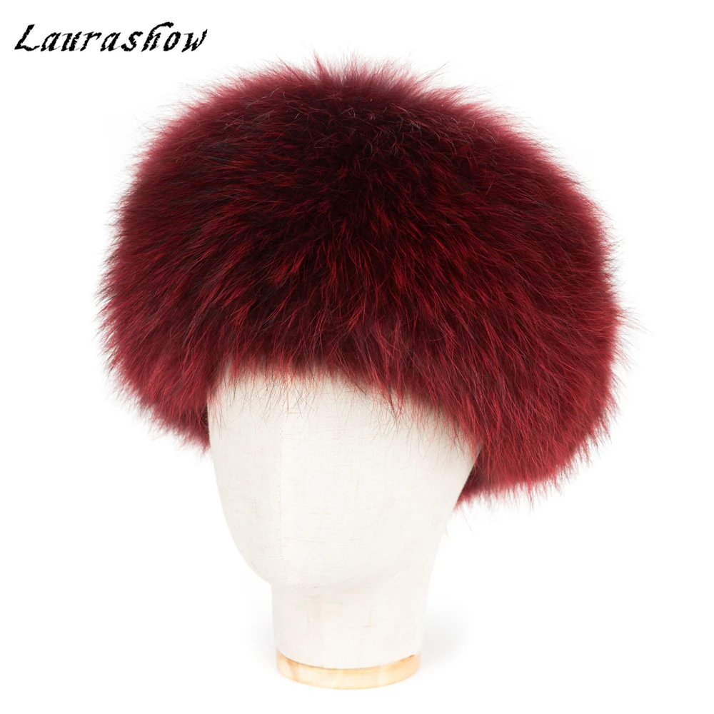 

Natural Raccoon Fur Hat Winter Women Fur Princess Hat Fur High Quality Luxury White Warm Fur Hat Headwear Free Shipping