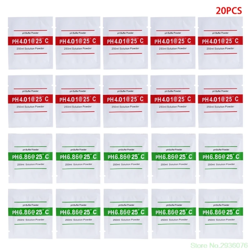 

20 Pcs PH Buffer Solution Powder PH For Test Meter Measure Calibration 4.01 6.86 Drop ShiP