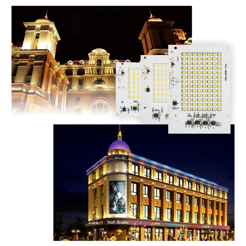 LARZI LED Chip Lamp 10W 20W 30W 50W 100W SMD2835 Light Beads AC 220V-240V Led Floodlight Outdoor Lighting Spotlight