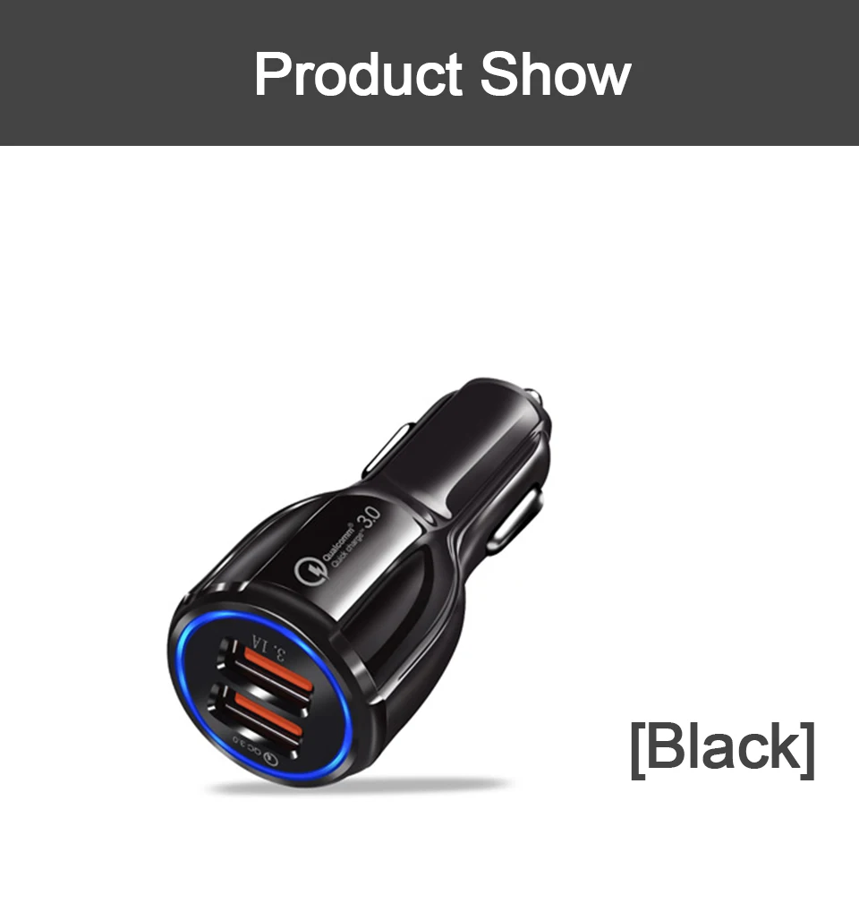 Quick Charge QC 3.0 USB Car Charger For Mobile Phone Fast PD Car Charging Chargers Dual USB 3.1A 5912V For Universal Phone (8)