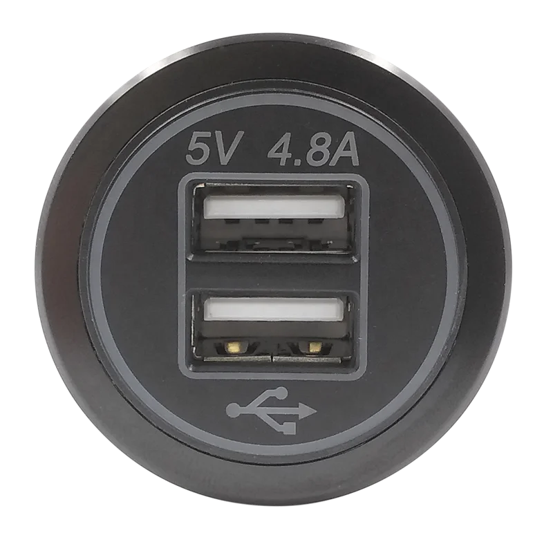 Новый 5 в 4.8A пластиковый двойной USB зарядное устройство для автомобиля мотоцикла