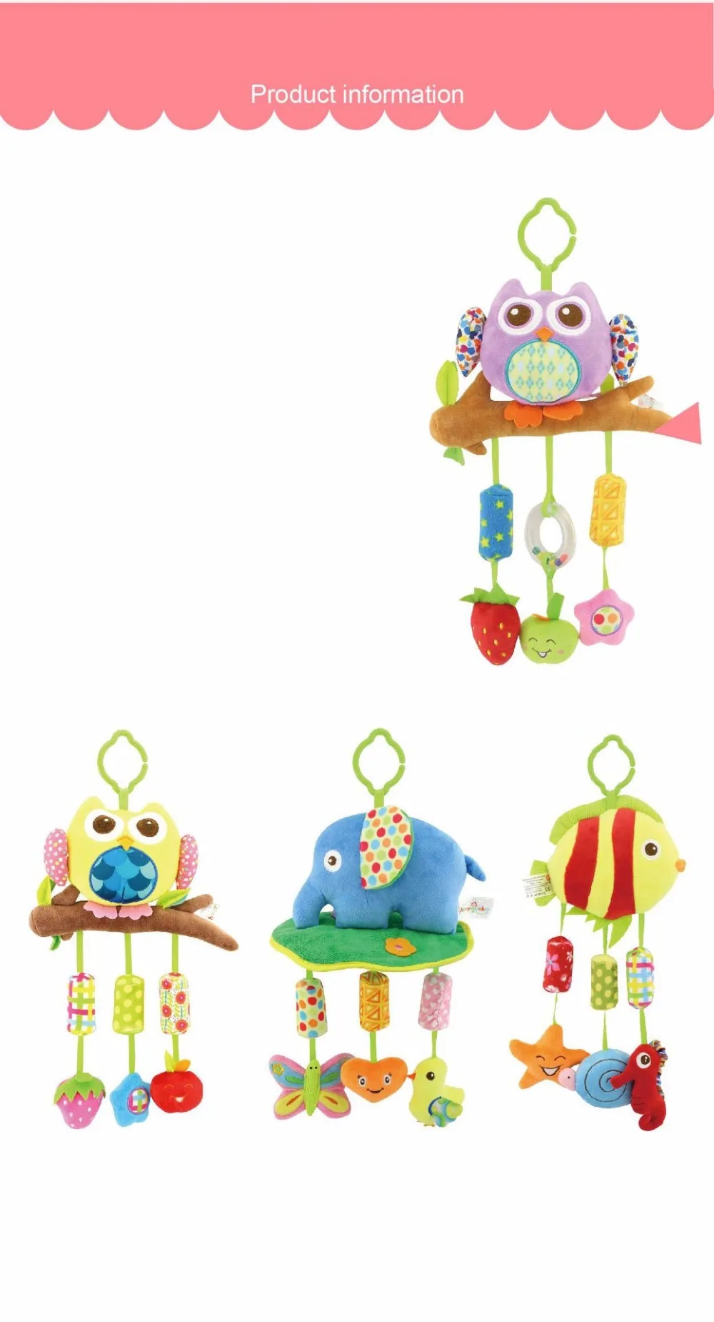 Happy Monkey Wind Chime возьмите с собой животных стилей детские кроватки коляска Мягкая Кровать Висячие колокольчики погремушки игрушки для детей подарок