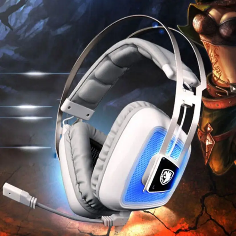 

Sades A8 Professional Computer Game Headset USB 7.1 Surround Sound Gaming Headphones Vibration Breathing LED Light Auriculares