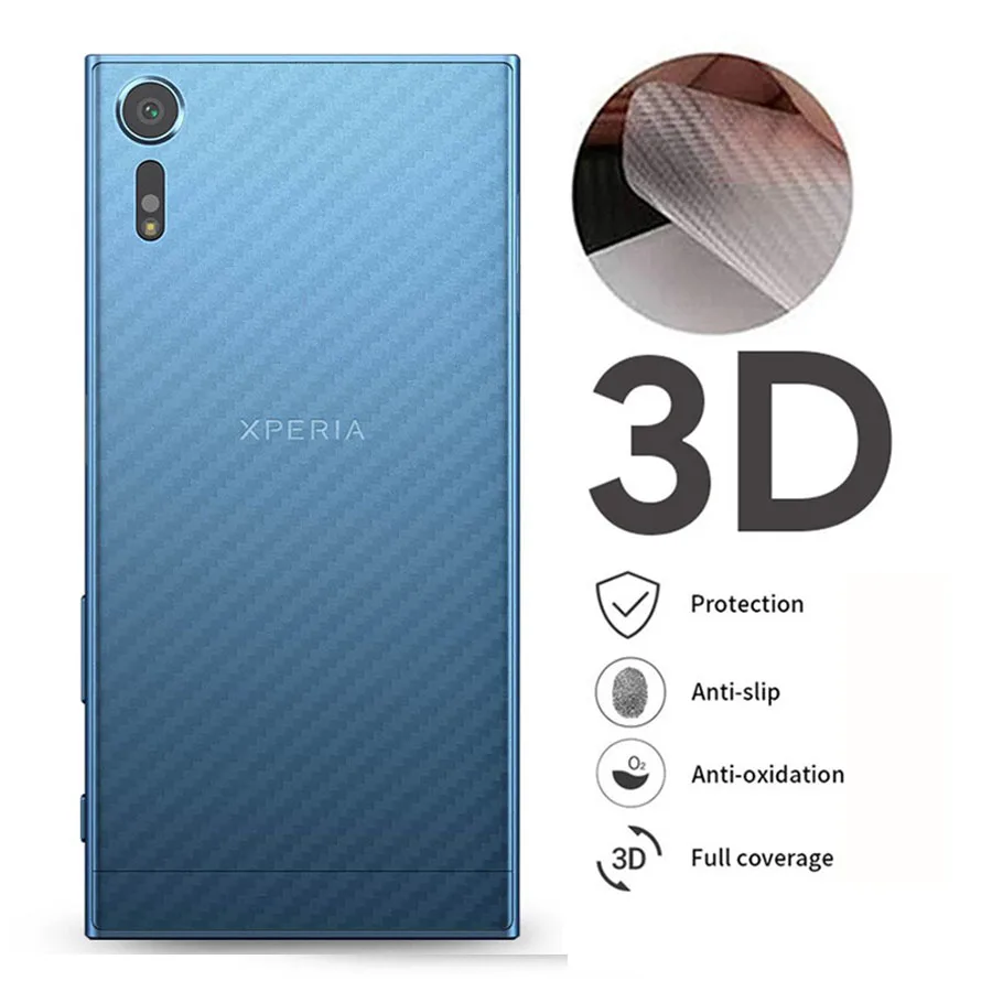 

5Pcs 3D Carbon Fiber Screen Protector For Sony Xperia XA XA1 XA2 Plus Ultra Back Protective Guard Film For Sony XZ XZ2 Premium