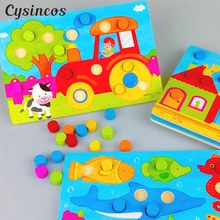 CYSINCOS 3D деревянные пазлы цветные познавательные доски детские развивающие игрушки Монтессори детские головоломки мультфильм матч игры Детский подарок