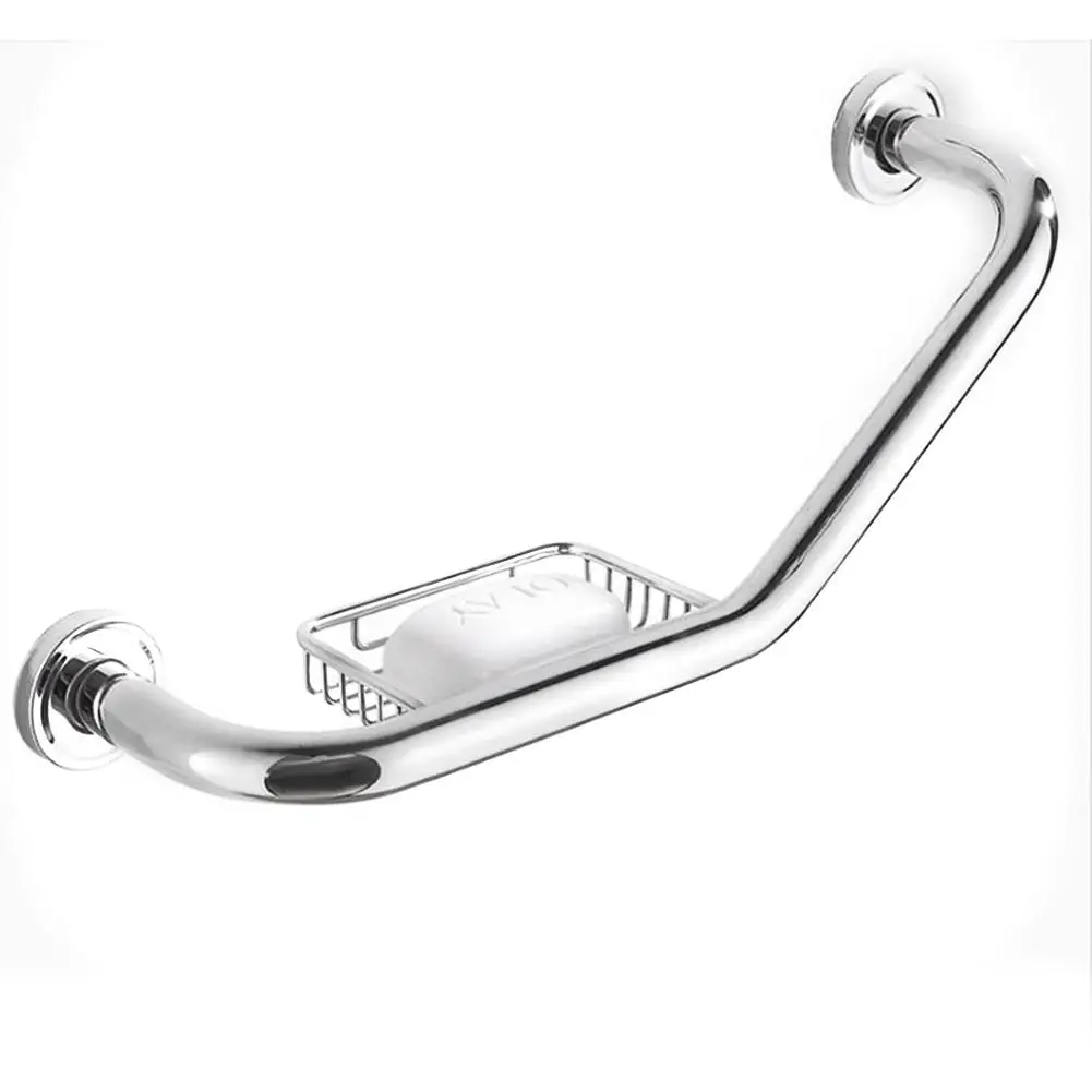 

LanLan Bathroom Soap Holder Modern Stainless Steel Bath Soap Dish Tray Holder Storage Soap Rack Plate Box with Safety Handle