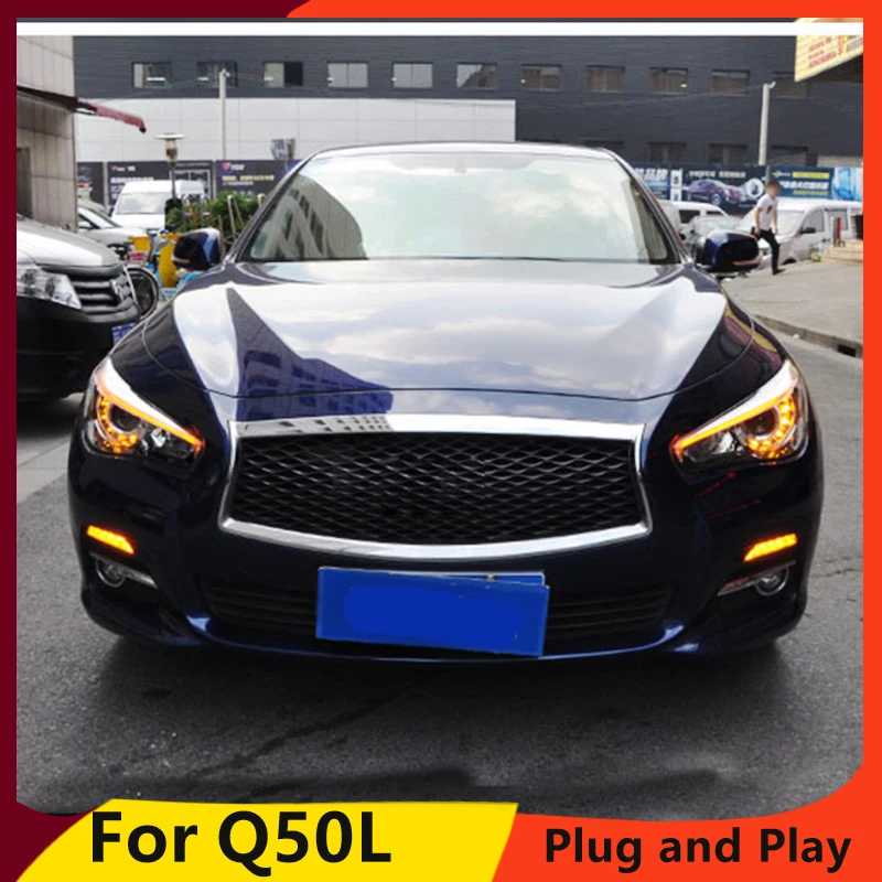 KOWELL автомобильный Стайлинг для Infiniti Q50L фары 2015 2016 головная лампа led DRL Передняя