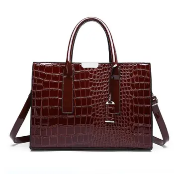 

Red Crocodile Patent Leather Tote Bag Women Handbags Luxury Women Bags Designer Crossbody Shoulder Bags Famous Brand Trunk Bloso