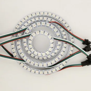 

Addressable WS2812B Ring pixel Ring Lamp 16/24/35/45 LEDs White PCB 5050 RGB Dream Colour WS2812 ic Built-in DC5V Led Strip