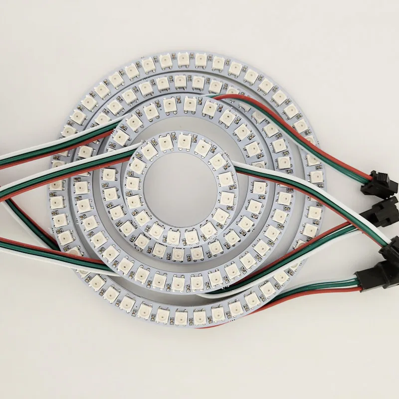 Светодиодный кольцевой светильник WS2812B 16/24/35/45 светодиодный s белый PCB 5050 RGB Dream color