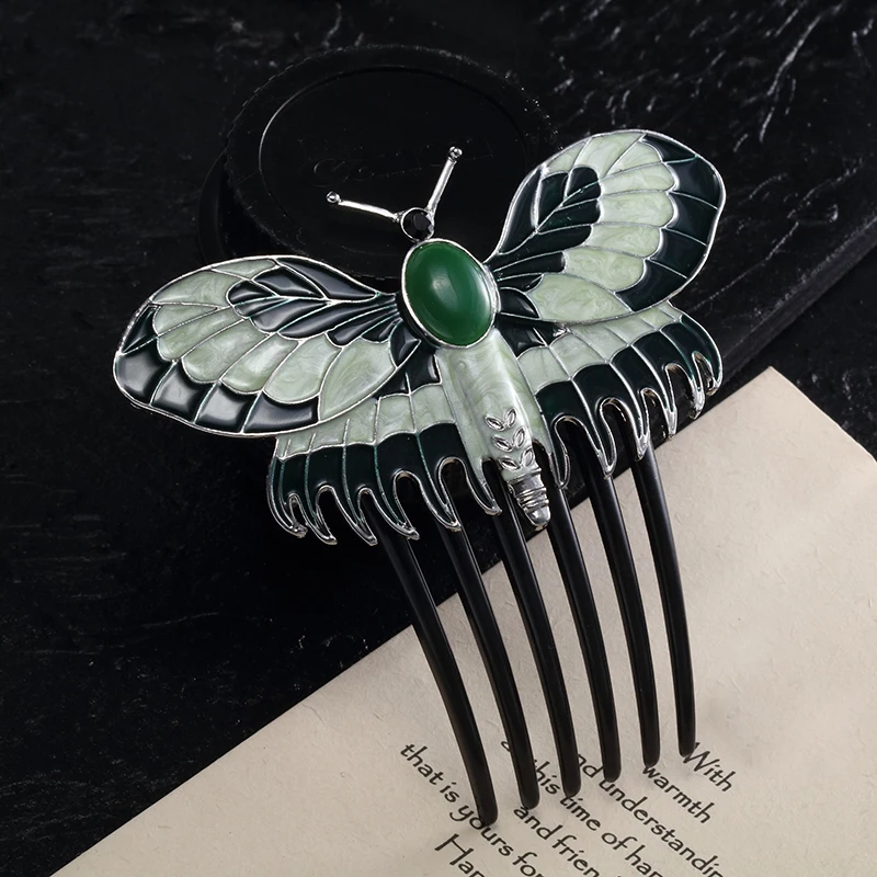 Fashion Movie Charm Titanic Heroine Rose Cosplay Hairpin Butterfly Comb Hair Accessory Prop for Women