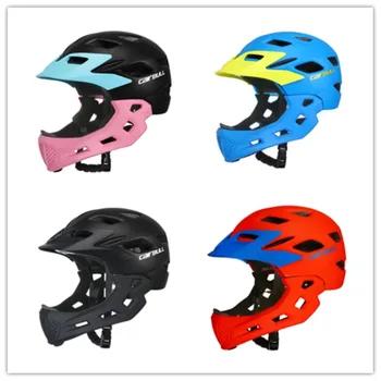 

2018 Kids Helmet Balance Bicycle Children Riding Chin Protector Detachable Coolmax RUNTRACK Road Mountain Cycling Helmet