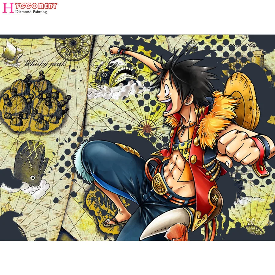 5D square Diamond Painting cartoon Japan Anime One Piece DIY full