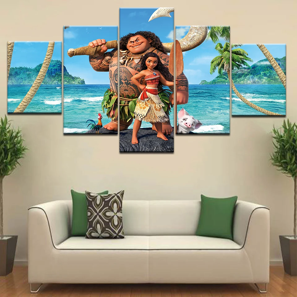 A0 Disney Moana Kids Bedroom Movie Home Wall Art Canvas Picture Print A1