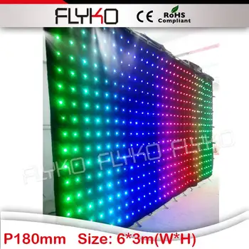 

Free shipping P180MM 3X6M flexible and soft led background led curtain on china market