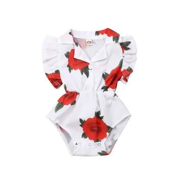 

2019 Summer Newborn Infant Kids Baby Girl Clothes Ruffle Floral Romper Jumpsuit Clothes Playsuit Sunsuit Outfit 0-18M